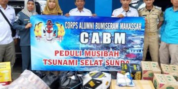 Corps Alumni Bumiseram Makassar Berikan Bantuan untuk Korban Tsunami Banten